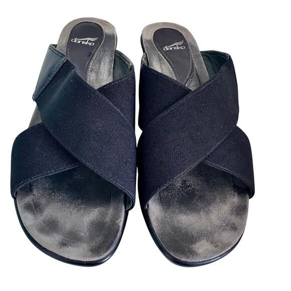 DANSKO Ava Platform Wedge Sandals Slip On Cross Strap 39/9 - Picture 2 of 7